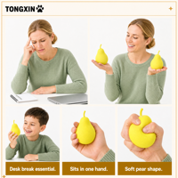 Jouet Squishy Poire Croustillante en Argile TONGXIN, Jouets Sensoriels à Presser, Jouets Anti-Stress de Bureau