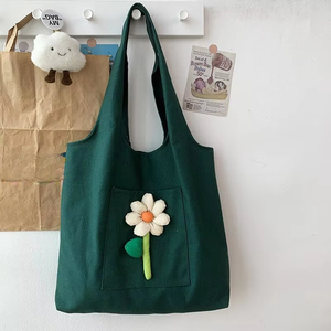 FS Dynertek Cartoon Folding Portable Canvas Tote <b>Bag</b> with Two Handles for Daily Shopping Casual Use - Product Image 3