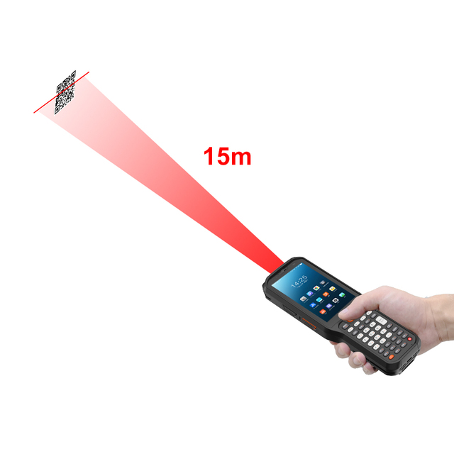 Android Q Rugged Long Scanning Distance Laser Handheld Barcode Scanner to Scan 1D/2D Code Use in Warehouse