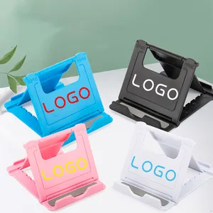 Nuoxin Colorful 7*8 Cm Custom Logo Adjustable Size Folding Portable Desktop Plastic Mobile Phone Stand Holder For Promotional