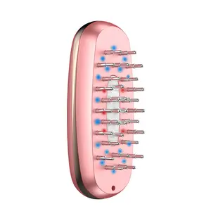Customized High Frequency Vibrating EMS Scalp Massage Hair Brush Oil Applicator Electric Laser Hair Growth Comb