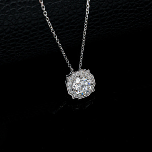 925 Sterling <b>Silver</b> Lab Grown Diamond Trendy Wedding Gift Necklace - Product Image 3