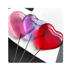 Iron Art Glass Garden Stakes Handmade Colorful Heart Fused Glass Plant Stake Bespoke Decorative Stained Fused Glass Garden Decor