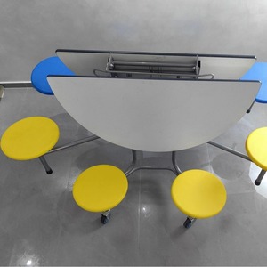 Modern Foldable <b>Round</b> <b>Dining</b> <b>Table</b> Set 120x120x71 Cm With 8 Colorful Stools For <b>Dining</b> Room - Product Image 4