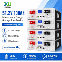 Batterie de stockage d'énergie solaire domestique hors réseau XU 5KWh 51.2V 100Ah LiFePO4 avec 6000 cycles