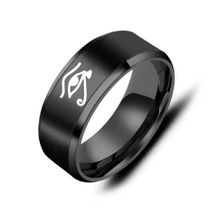 Anillo <span class=keywords><strong>de</strong></span> acero inoxidable con amuleto <span class=keywords><strong>de</strong></span> <span class=keywords><strong>Ojo</strong></span> <span class=keywords><strong>de</strong></span> <span class=keywords><strong>Horus</strong></span>, egipcio, <span class=keywords><strong>Ra</strong></span>, Udjat, Egipto, Rey Faraón, negro, para hombre <span class=keywords><strong>y</strong></span> mujer - Product Image 4