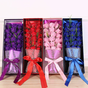 Regalo Creativo para Novia, <span class=keywords><strong>Ramo</strong></span> <span class=keywords><strong>de</strong></span> Jabón <span class=keywords><strong>de</strong></span> 18 Rosas en Caja <span class=keywords><strong>de</strong></span> Regalo, Regalo <span class=keywords><strong>de</strong></span> Flores Artificiales para el Día <span class=keywords><strong>de</strong></span> San Valentín y el Día <span class=keywords><strong>de</strong></span> la Madre - Product Image 1