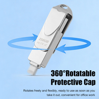 Flash Drive USB 2.0 2 in 1 dari Paduan Seng dengan Konektor Ganda Tipe C dan USB A untuk Ponsel dan Laptop