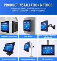Monitor Industrial VESA de 15 Pulgadas, Negro, Panel LCD Integrado, Puerto VGA USB, Pantalla Táctil Resistiva, Computadora Industrial Todo en Uno, IP65
