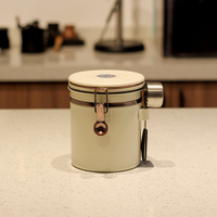 Conteneur de stockage de grains de café multifonctionnel en acier inoxydable sous vide, écologique, avec couvercle à clip et cuillère pour les voyages