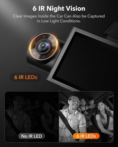 Wolfbox I07 4k Front and Inside <b>Camera</b> 3 Channel 1080p Way Car <b>Dash</b> Cam Black Box With GPS and WiFi - Product Image 5