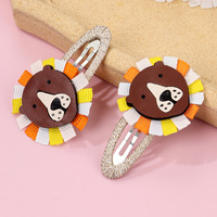Vente en gros de pinces à cheveux de fête pour filles, faites à la main en acétate de léopard, accessoires de frange écologiques.