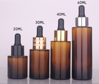 Diskon besar botol penetes kaca buram untuk minyak esensial & Serum 30ML 50ML 100ML bahu datar untuk penggunaan rumah