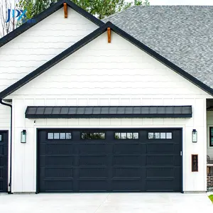 Black Single 8ft X7ft Aluminum Double Garage Door 16x7 10x7 Modern High Quality Security Sectional Garage Door