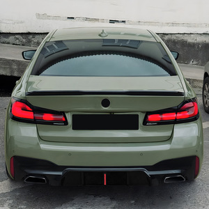 Amp-Z Rear Lip Spoiler For Bmw 5 Series G30 G31 M Sport 2018-2023 Matte Piano Black Carbon Fiber Texture - Product Image 1