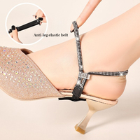 Sangles anti-chute pour talons hauts, bande de chaussures à talons hauts, anti-déchirure, pour femmes, fixation élastique réglable, lacet de chaussure, décoration de chaussures en diamant