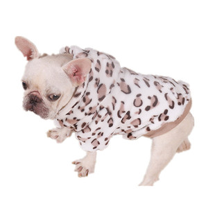 Automne hiver léopard <span class=keywords><strong>frenchie</strong></span> bouledogue vêtements pour animaux de compagnie flanelle bouledogue anglais vêtements - Product Image 1