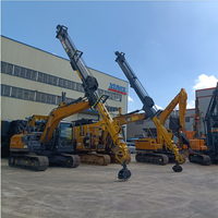 Grue forestière XUVOL à flèche télescopique de 28 m pour excavatrice de 25 tonnes, grappin à bois pour pentes et collines, machinerie forestière
