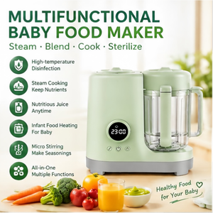 Procesador de Alimentos para Bebés de Vidrio de Alta Calidad y Bajo Ruido, Calentador de <span class=keywords><strong>Biberones</strong></span>, Vaporizador de Purés para Uso en Casa, Auto y RV - Licuadora Infantil Multifuncional - Product Image 1