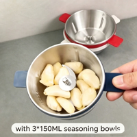 Mini hachoir électrique 1,2 L avec lame en acier inoxydable, mixeur à ail et 3 bols à assaisonnement, hachoir à légumes et à viande