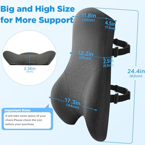 Coussin de soutien lombaire ergonomique en mousse à mémoire de forme, dossier réglable pour voiture et bureau, soulagement des douleurs lombaires - Product Image 2