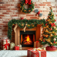 Dekorasi Natal Bunga Lengkung Buatan, Karangan Bunga & Lingkaran Natal, Harga Pabrik Grosir, Dapat Disesuaikan