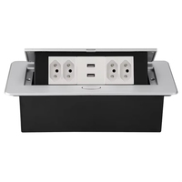 Yeni varış brezilya masa Pop up prizler 16A 4 çıkışları 2 USB standart masa kutusu ofis veya ev için 220V güç soketi