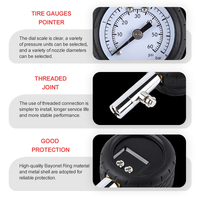 Tire Pressure Gauge 0-60PSI for Auto Shop, Brass Connection, Plastic Casing, 2.5% Accuracy Durable