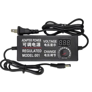 Dc 3-24V 3A Adjustable Voltage Power Adapter 12V DC Speed Control Dimming Light With Pump Motor Digital Display US Power Supply