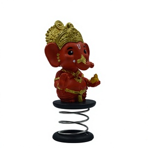 Shree Ganesh เทวรูปพลาสติกสำหรับตกแต่งบ้านและสำนักงานสีส้มสนุกสนาน - Product Image 6