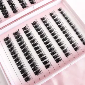 Diy Cluster Lashes C D Curl No Need Glue Segment Pre-cut Lash Extensions Private Label Vegan Individual Eyelash