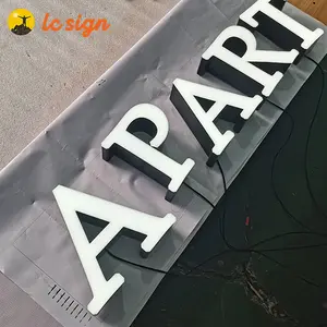 Lettres en plastique illuminées 3D signe salon de coiffure signe pour logo personnalisé signe d'affaires