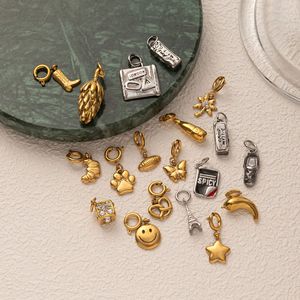 ไอคอนทองคำประจำวัน |   จี้ห้อยทำจากสแตนเลสสตีลชุบทอง 18K PVD สำหรับทำเครื่องประดับ DIY |   กันน้ำและป้องกันการแพ้ - Product Image 4