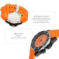 Montre à mouvement automatique HN35 Cadran personnalisé Logo personnalisé Boîtier en acier inoxydable OEM Montre de plongée en silicone 200m