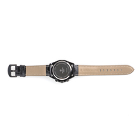 Montres pour hommes en acier inoxydable carrées 3 ATM, avec bracelet en cuir et cristaux, design simple, style Fossil, vente en gros
