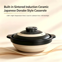 Ensemble de casseroles en céramique de style japonais, faites à la main, résistantes aux hautes températures, de qualité commerciale, durables, pour cuisinière à induction