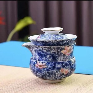 Qingyun Lexin Portable <b>Tea</b> Set <b>Ceramic</b> Teapot With Filter And Cups For Outdoor Use - Product Image 5