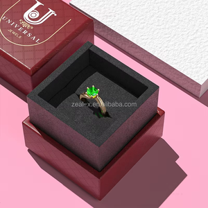 Boîte à bijoux personnalisée de luxe de qualité supérieure Emballage de luxe personnalisé vert pour colliers bijoux fins - Product Image 2