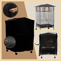Cage à oiseaux moyenne en fer forgé avec couvercles pour perruches, calopsittes, perroquets et plus encore