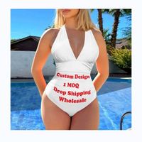 Custom Zomer Dames Plus Size Eendelig Rugloze Sexy Afrikaanse Print Badmode Hoge Taille Eendelig Halster Strand Badpakken 2023