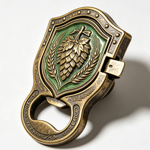 Décapsuleur personnalisé en alliage de zinc, forme bouclier vintage, médaille en métal avec ruban pour souvenir d'événement - Product Image 4