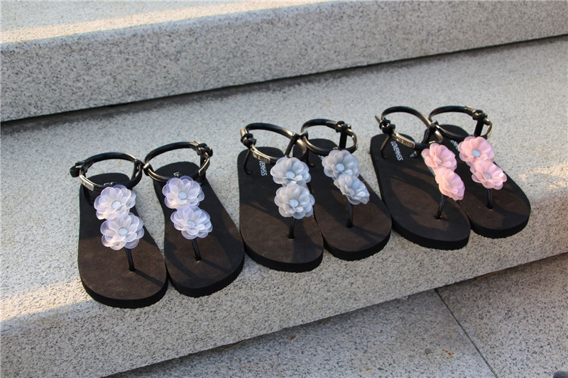 Women's Flip-flops Fashion Flowers Flat Beach Sandals PVC EVA Girls Filp Flip