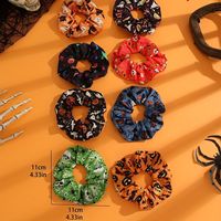 Chouchous antidérapants faits main en tissu élastique à imprimé Halloween (citrouille, chauve-souris, fantôme) pour femmes et filles, en gros, OEM