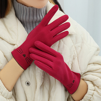 Gants d'hiver vintage pour femmes, couleur unie, doigts sensibles au toucher, thermiques, légers, pour le shopping et la marche