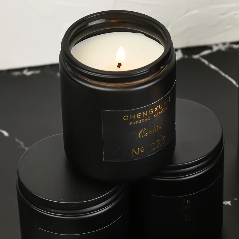 Black Pot Aromatherapy Candle Smokeless cross-border soy wax with Hand Scented Candle simple set