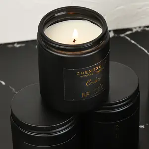 Candela nera per aromaterapia senza fumo cera di soia transfrontaliera con candela profumata a mano set semplice