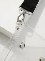 Mini sac à bandoulière en PVC transparent et étanche avec large sangle réglable noir sac à main pour appareil photo sac à bandoulière en gelée pour téléphone vente en gros
