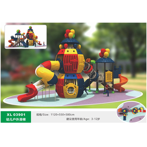 Set da gioco commerciale per esterni con scivolo, altalena e struttura per arrampicata per asili e parchi - Product Image 3