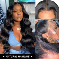 Mejora tu look con la nueva peluca de encaje HD 13x6 con ondas corporales, cabello virgen de color personalizado, suave y con volumen, pre-arrancada y con efecto de fusión de encaje.