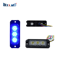 Europa Indonesia popular azul hielo 3LED motocicleta vehículo rejilla LED luz intermitente estroboscópica